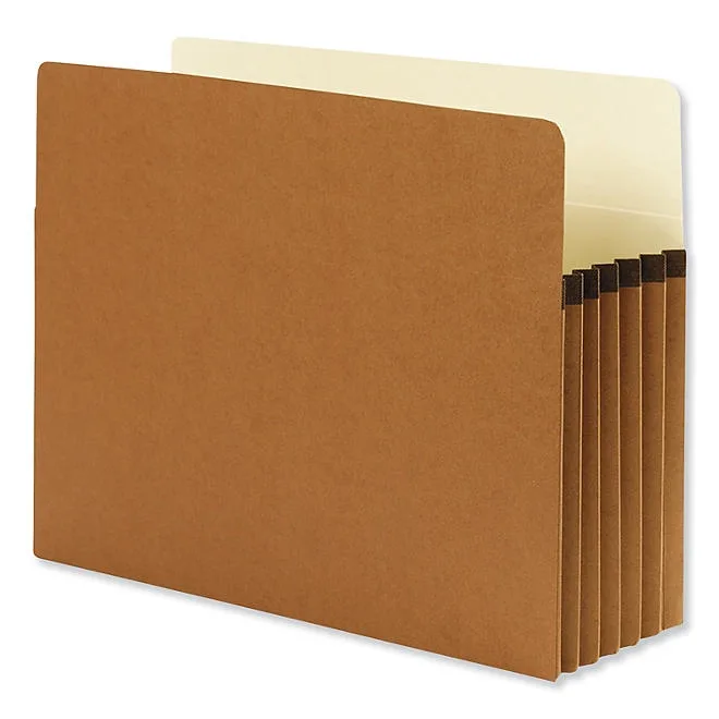 Smead 5 1/4" Accordion Expansion File Pocket, Straight Tab, Letter, Redrope, 10ct. 2