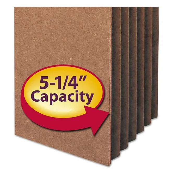 Smead 5 1/4" Accordion Expansion File Pocket, Straight Tab, Letter, Redrope, 10ct. 3