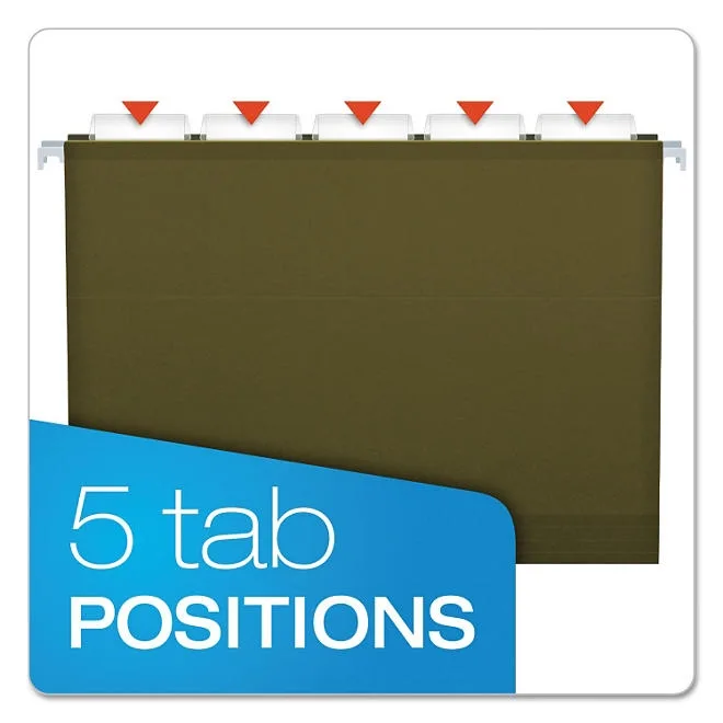 Pendaflex 2” Reinforced Extra Capacity Hanging Folders, Standard Green Letter, 25 ct. 5