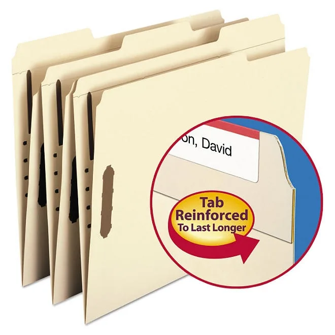 Smead 1/3 Cut Assorted Position Tabs Two Fastener File Folder, Manila Letter, 50ct. 4
