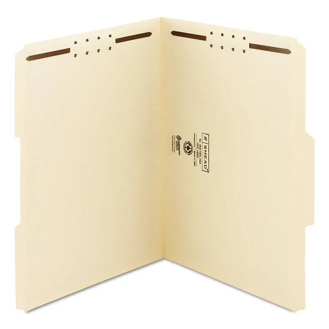 Smead 1/3 Cut Assorted Position Tabs Two Fastener File Folder, Manila Letter, 50ct. 3