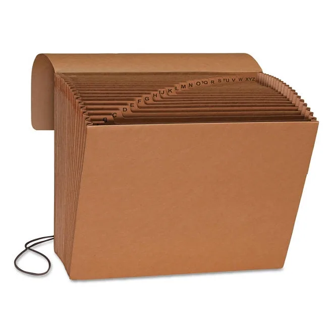 Smead 21 Pocket A-Z Indexed Expanding Files, Cord Closure, Kraft, Letter, Brown 3
