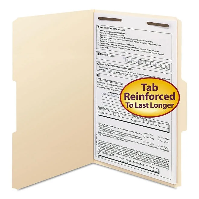 Smead 1/3 Cut Assorted Positions File Folders, One Fastener, Legal, Manila, 50ct. 2