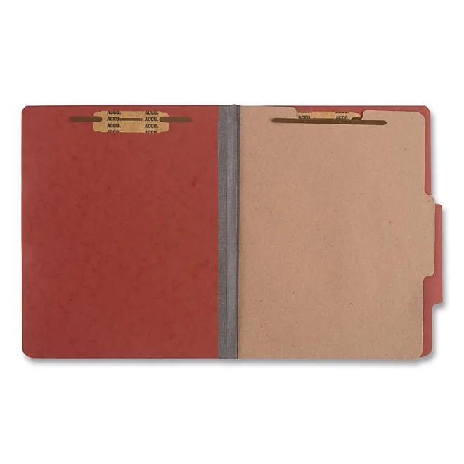 ACCO Pressboard 25-Pt 4-Section Classification Folders, Earth Red Letter, 10ct. 5