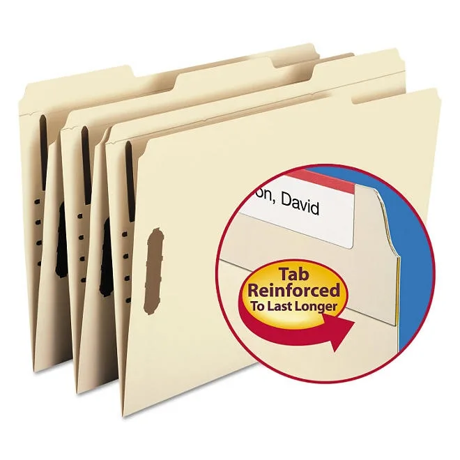 Smead 1/3 Cut Assorted Positions Two Fastener File Folder, Manila Legal, 50ct. 4