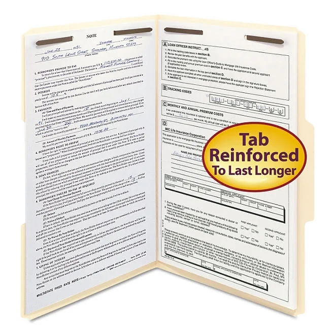 Smead 1/3 Cut Assorted Positions Two Fastener File Folder, Manila Legal, 50ct. 2
