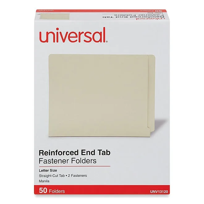 Universal End Tab Folders, Two Fasteners, Manila, 50/Box, Various Types 5