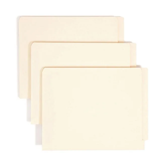 Smead Reinforced Straight End Tab Two Fastener Heavyweight File Folder, Manila Letter, 50ct. 2