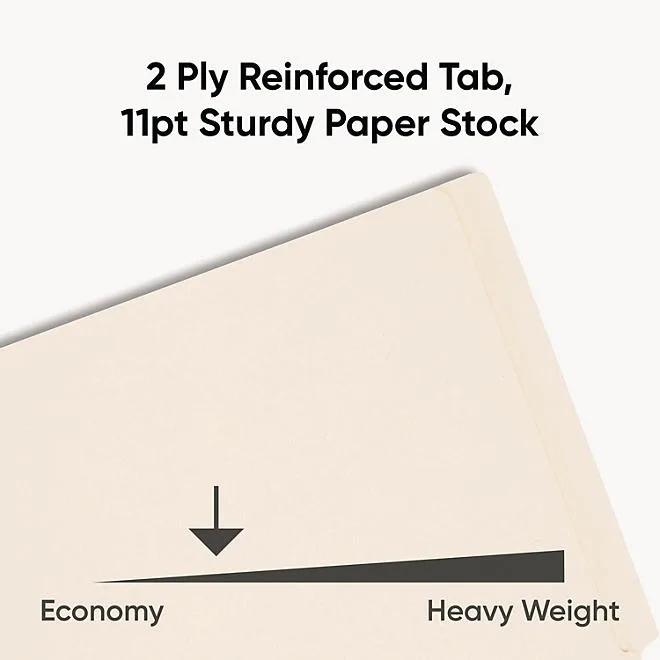 Smead Reinforced Straight End Tab Two Fastener Heavyweight File Folder, Manila Letter, 50ct. 5