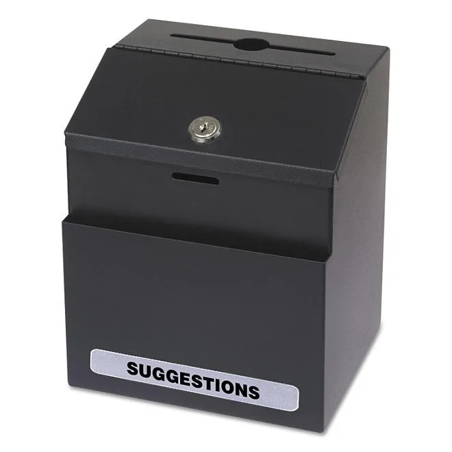 Safco Steel Suggestion/Key Drop Box with Locking Top, Black 5