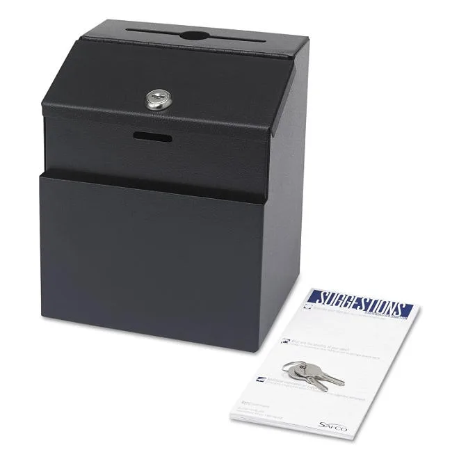 Safco Steel Suggestion/Key Drop Box with Locking Top, Black 4