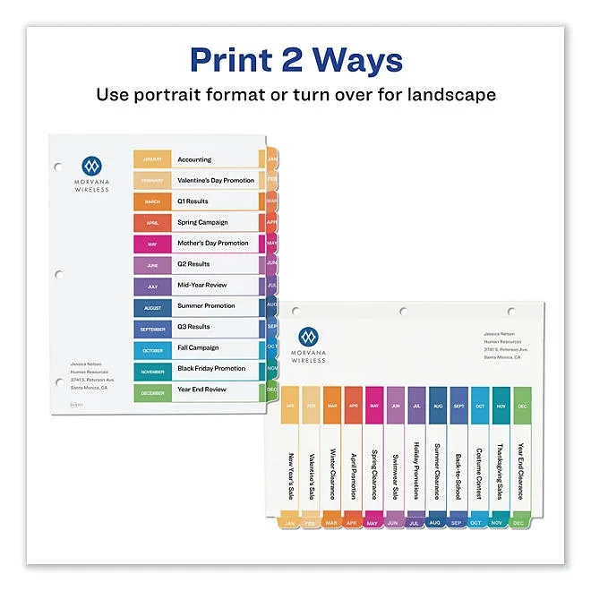 Avery Customizable TOC Ready Index Multicolor Dividers, 12-Tab, Letter 4