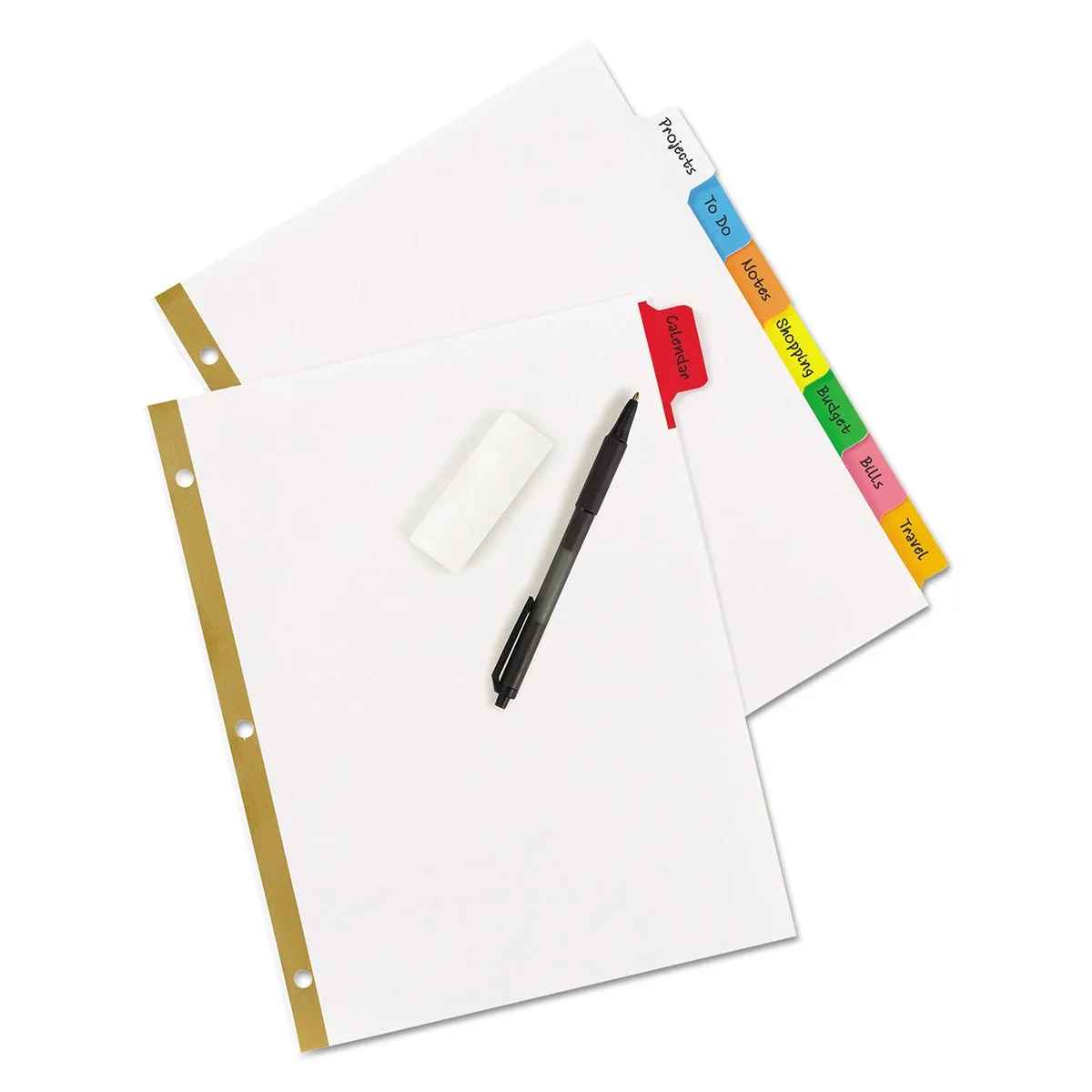 Avery Write & Erase Big Tab Paper Dividers, 8-Tab, Letter, Select Color 4