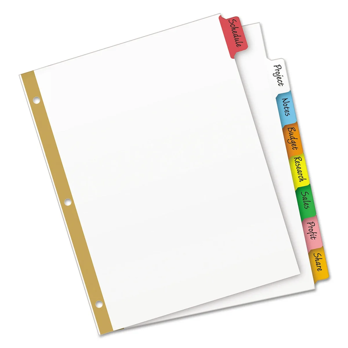 Avery Write & Erase Big Tab Paper Dividers, 8-Tab, Letter, Select Color 2