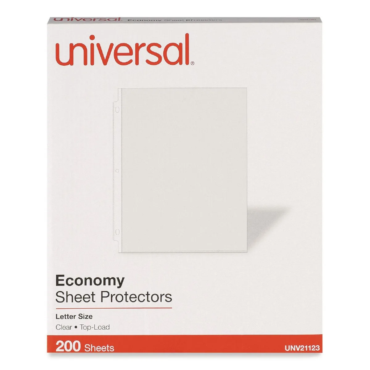 Universal® Standard Sheet Protector, Economy, 8-1/2" x 11, Clear, 200/Box