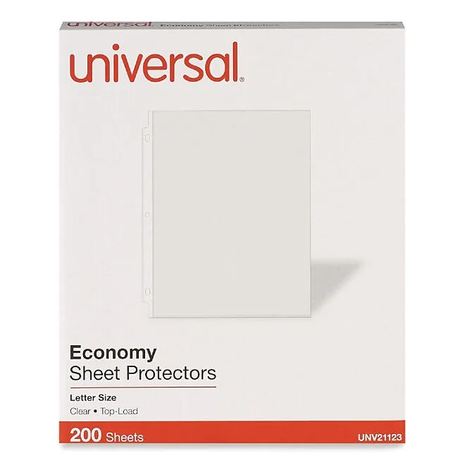 Universal® Standard Sheet Protector, Economy, 8-1/2" x 11, Clear, 200/Box 2