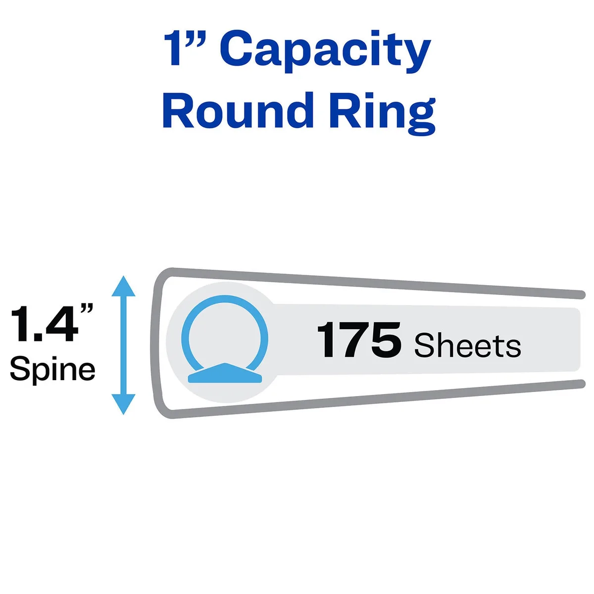 Avery Economy View Binder with Round Rings , 3 Rings, 11 x 8.5, White, Select Size 2