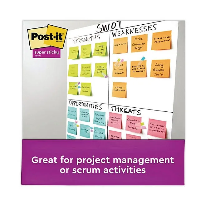 Post-it Notes Super Sticky Pads in Miami Colors, 3 x 3, 70/Pad, 24 Pads/Pack 4