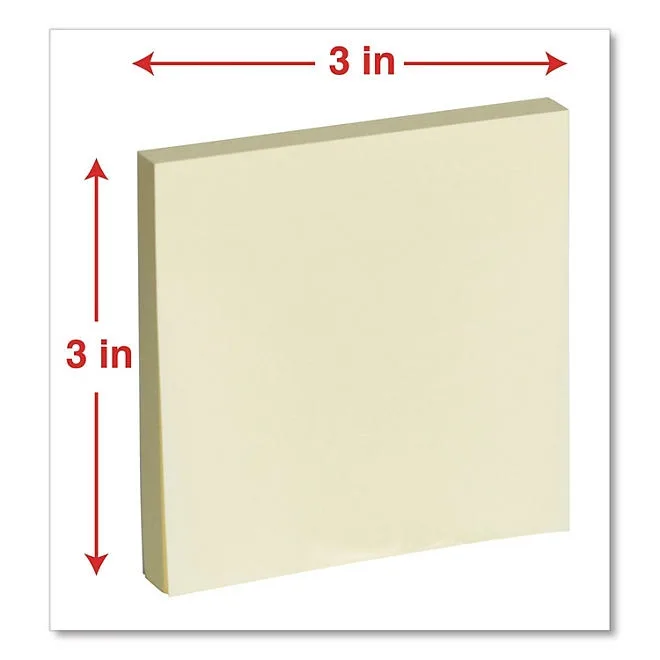 Universal Self-Stick Note Pads, 3 x 3, Yellow, 100-Sheet, 18/Pack 5