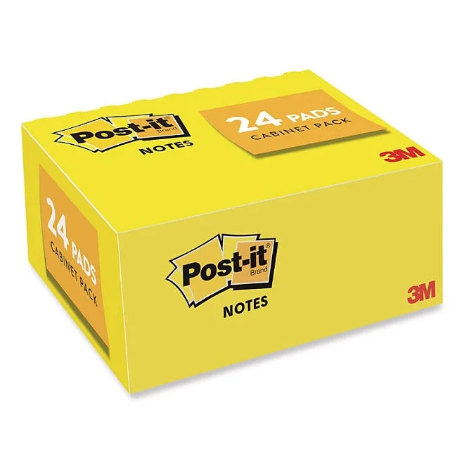 Post-it Notes - Original Pads in Canary Yellow, 1-1/2 x 2, 90/Pad - 24 Pads/Pack 3