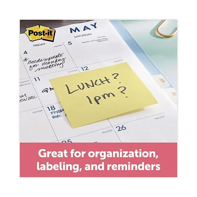 Post-it Notes Super Sticky - Canary Yellow Note Pads, 3 x 3, 90/Pad - 12 Pads/Pack 4