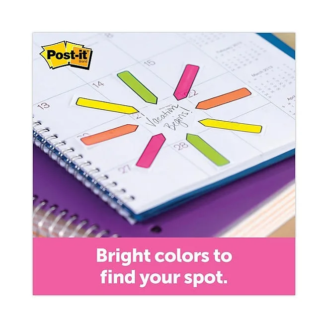 Post-it Flags - Arrow Message 1/2" Flags - "Sign Here" - 4 Colors w/Dispensers - 120/Pack 5