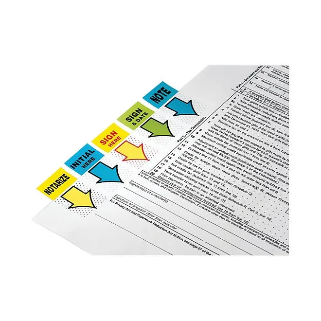 Post-it - Arrow Message 1" Flags - "Sign and Date" - Green - 2 50-Flag Dispensers/Pack 3
