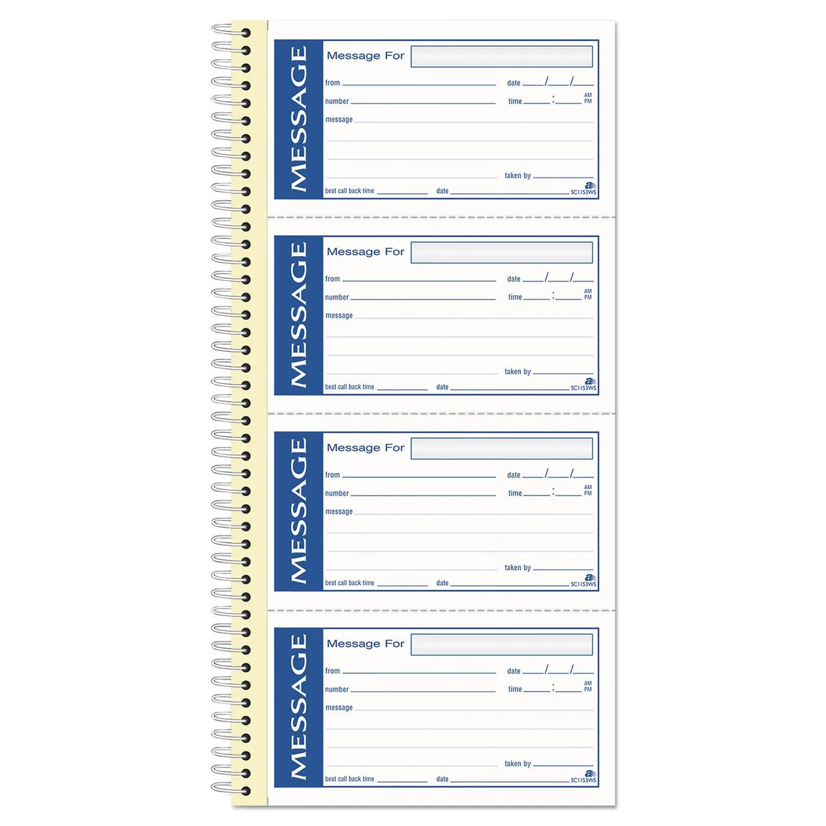Adams&reg Write 'n Stick Phone Message Book, Two-Part Carbonless