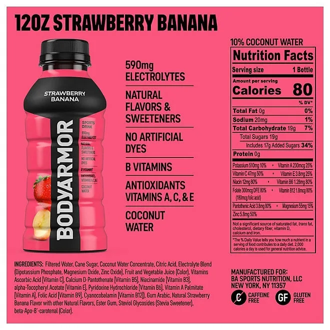 BODYARMOR Sports Drink Variety Pack 12 fl. oz., 24 pk. 3
