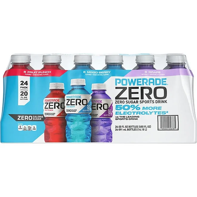 POWERADE ZERO Variety Pack Sports Drink, 20 fl. oz., 24 pk. 2