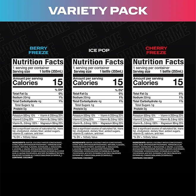 Prime Hydration Drink Variety Pack, 12 fl. oz., 24 pk. 3