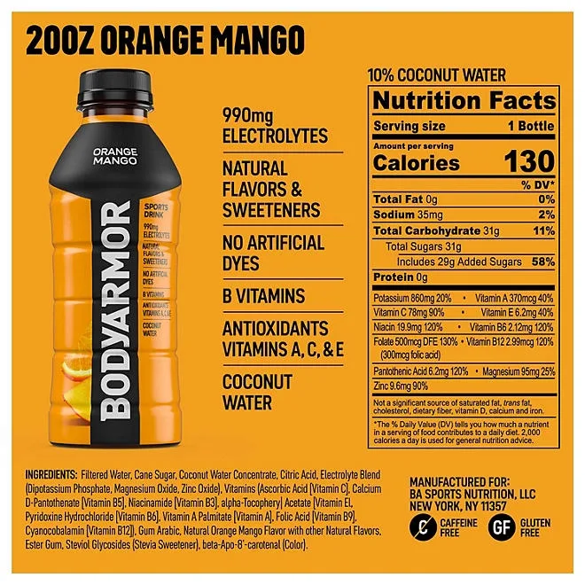 BODYARMOR Sports Drink Variety Pack 20 fl. oz., 18 pk. 4