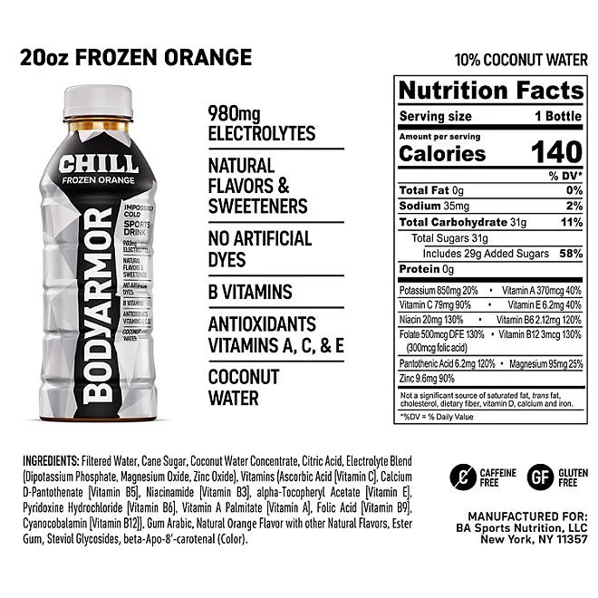 BODYARMOR CHILL Sports Drink Variety Pack 20 fl. oz., 18 pk. 4