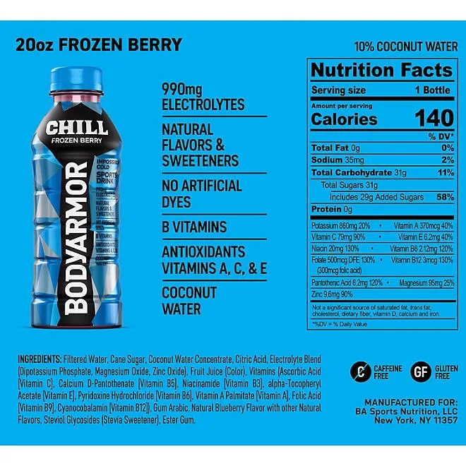 BODYARMOR CHILL Sports Drink Variety Pack 20 fl. oz., 18 pk. 5