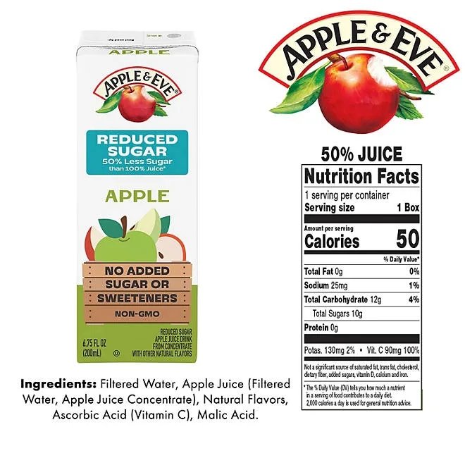 Apple & Eve Juice Reduced Sugar Variety Pack, 6.75 fl. oz., 40 pk. 3