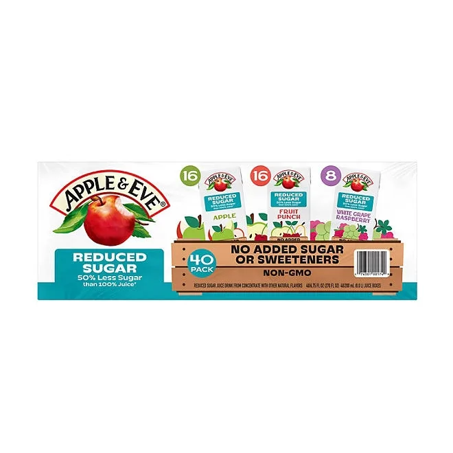 Apple & Eve Juice Reduced Sugar Variety Pack, 6.75 fl. oz., 40 pk. 2
