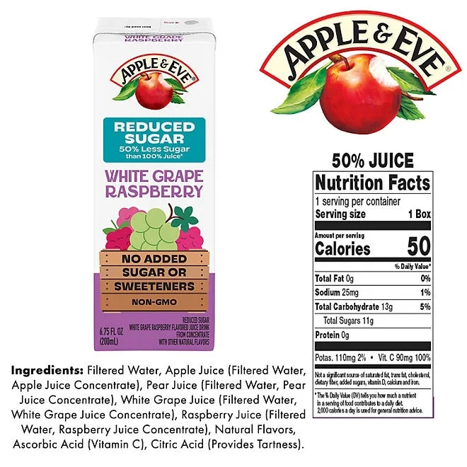 Apple & Eve Juice Reduced Sugar Variety Pack, 6.75 fl. oz., 40 pk. 5