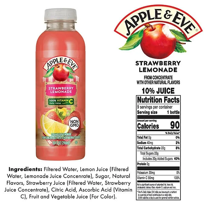 Apple & Eve Lemonade, Variety Pack, 10 fl. oz., 18 pk. 4