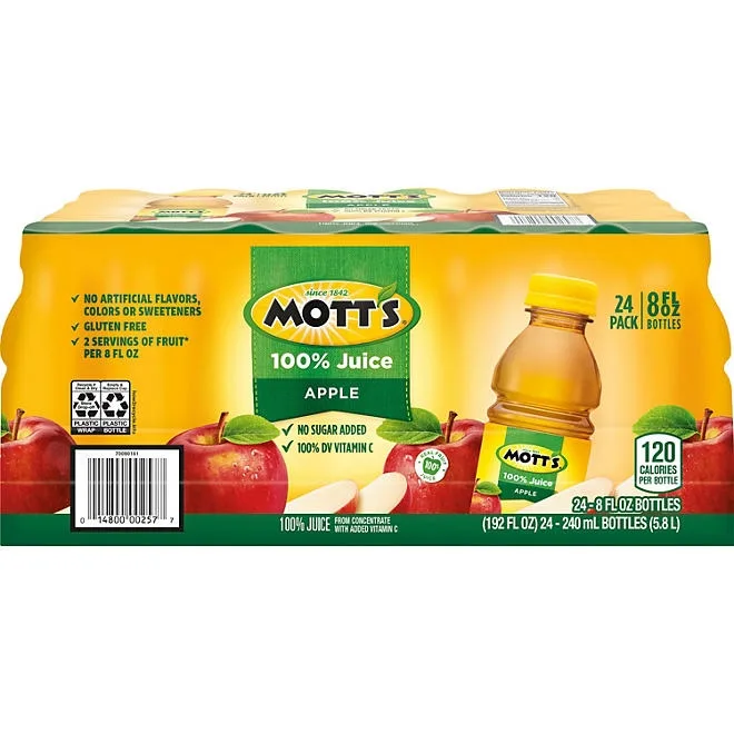 Mott's 100% Original Apple Juice 8 fl. oz., 24 pk. 4