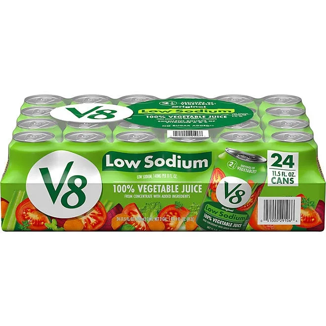 V8 Low Sodium Original 100% Vegetable Juice, 11.5 fl. oz., 24 pk. 2