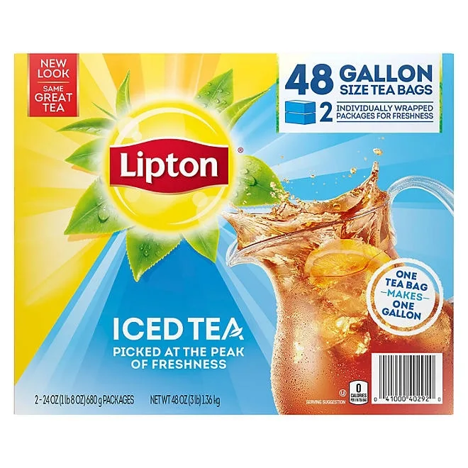 Lipton Iced Tea, Gallon Size Tea Bags, 48 ct. 2