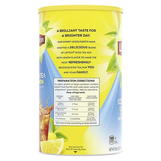 Lipton Sweetened Iced Tea Mix, Lemon, 89.8 oz. 5