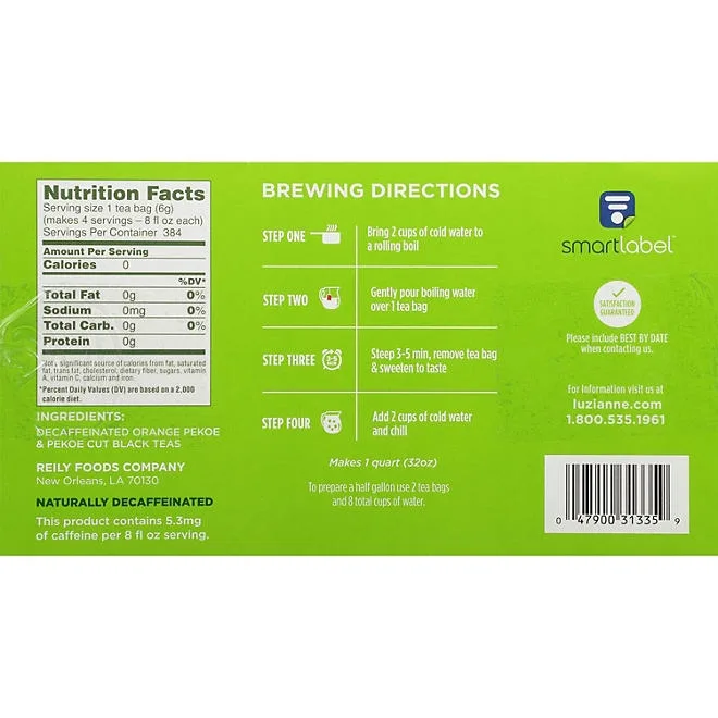 Luzianne Decaffeinated Tea, 96 ct. 3