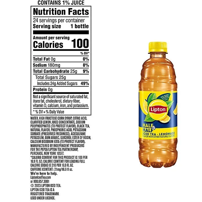 Lipton Half and Half Iced Tea and Lemonade 16.9 fl. oz., 24 pk. 3