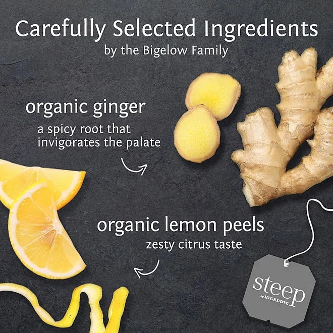 steep by Bigelow Lemon Ginger Herbal Tea 60 ct. 3