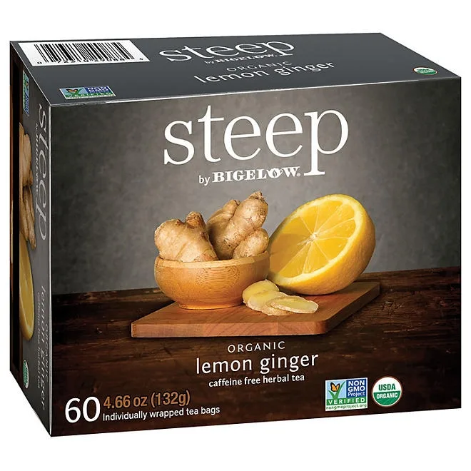 steep by Bigelow Lemon Ginger Herbal Tea 60 ct. 2
