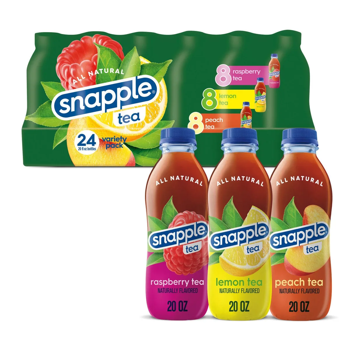 Snapple Tea Variety Pack, 20 fl. oz., 24 pk.