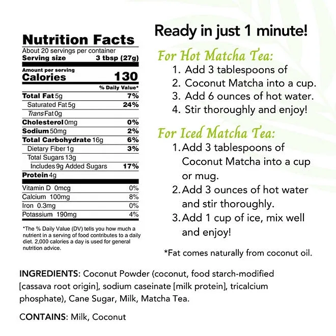 CAcafe Coconut Matcha 19.05 oz. 5