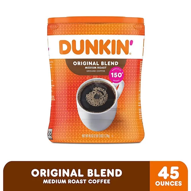 Dunkin' Donuts Original Blend Ground Coffee, Medium Roast, 45 oz. 3