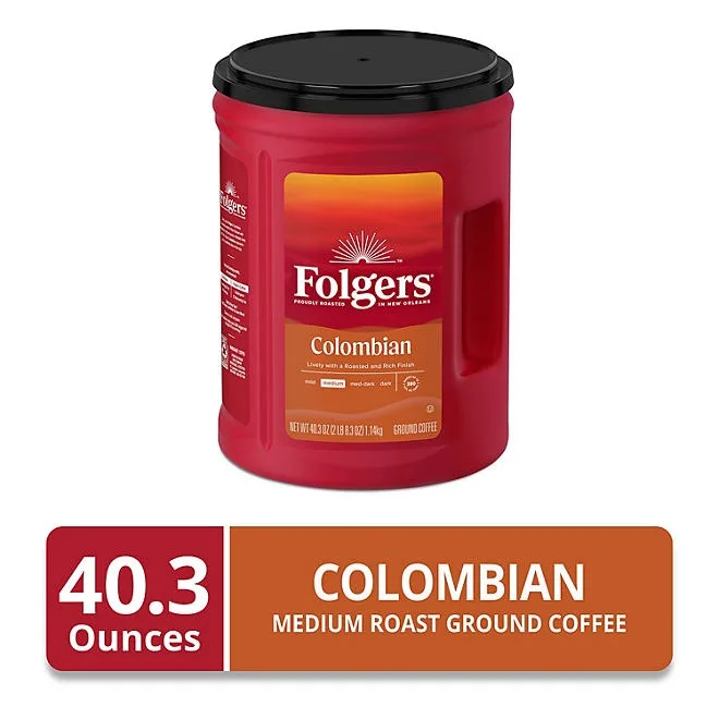 Folgers 100% Medium Roast Ground Colombian Coffee, 40.3 oz. 3